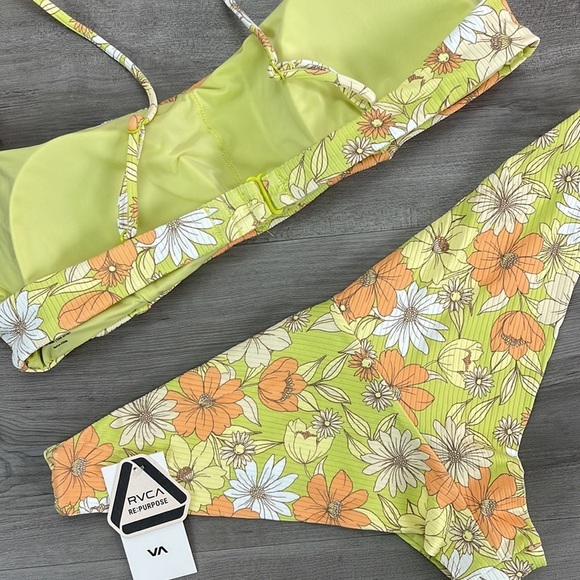 ☀️RVCA☀️ DREAMFIELD BRALETTE DREAMFIELD CHEEKY BIKINI SET - Picture 13 of 15